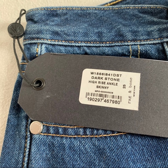 NWT RAG AND BONE high rise raw cut ankle jeans - Picture 9 of 16
